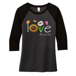 Love Mimi Life Cute Matching Family Women's Tri-Blend 3/4-Sleeve Raglan Shirt