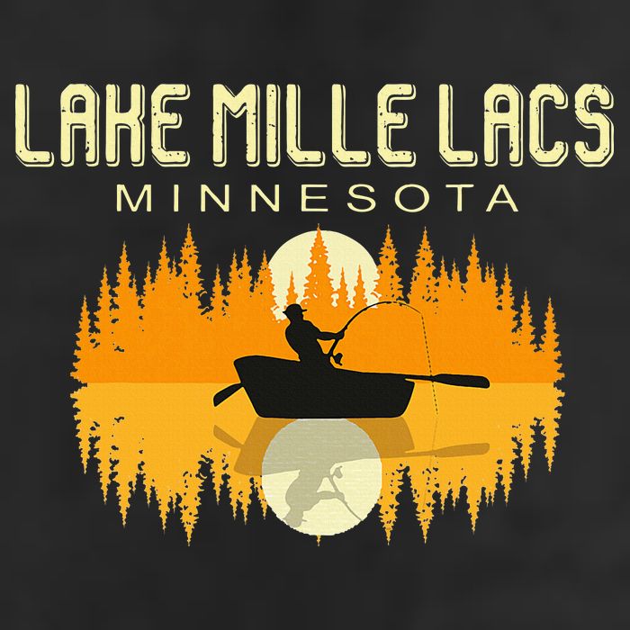 Lake Mille Lacs Minnesota Usa Fishing 80s 7 Panel Mesh Trucker Snapback Hat