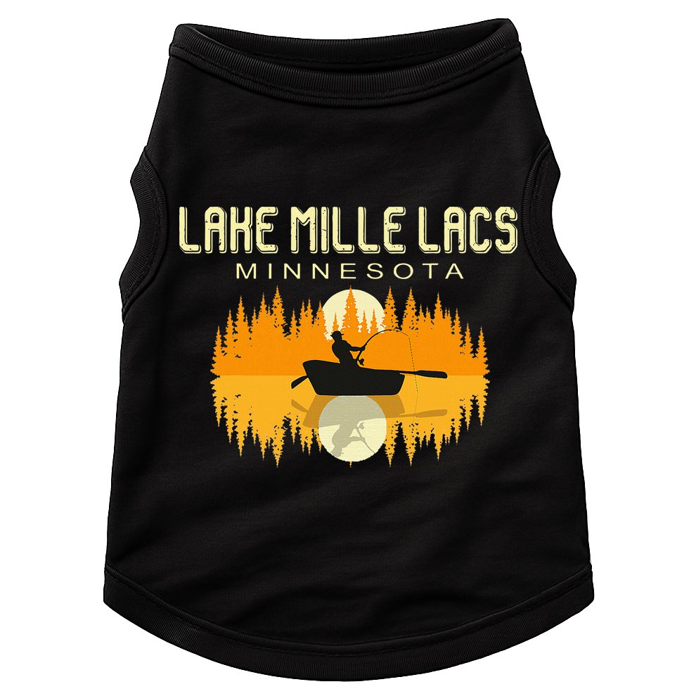 Lake Mille Lacs Minnesota Usa Fishing 80s Doggie Tank