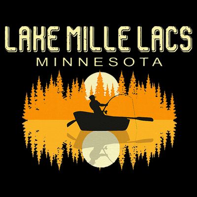 Lake Mille Lacs Minnesota Usa Fishing 80s T-Shirt