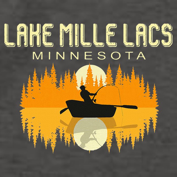 Lake Mille Lacs Minnesota Usa Fishing 80s Vector Backpack
