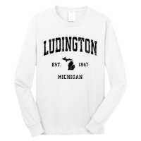 Ludington Michigan Mi Vintage Established Athletic Sports Design Long Sleeve Shirt