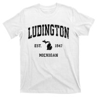 Ludington Michigan Mi Vintage Established Athletic Sports Design T-Shirt