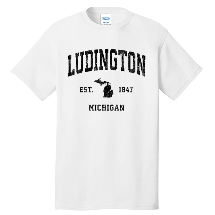 Ludington Michigan Mi Vintage Established Athletic Sports Design Tall T-Shirt