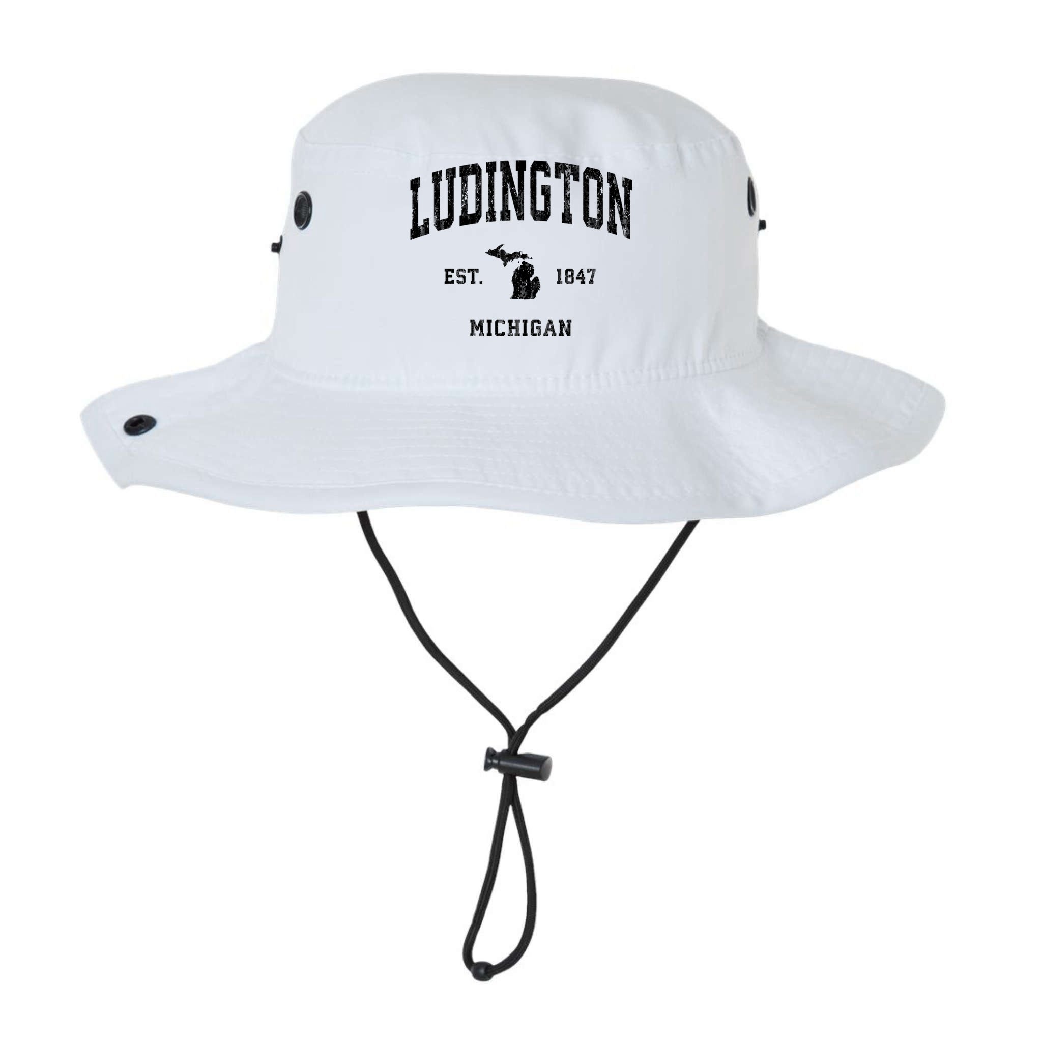 Ludington Michigan Mi Vintage Established Athletic Sports Design Bucket Hat