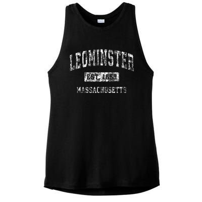 Leominster Massachusetts Ma Vintage Established Sports Ladies PosiCharge Tri-Blend Wicking Tank