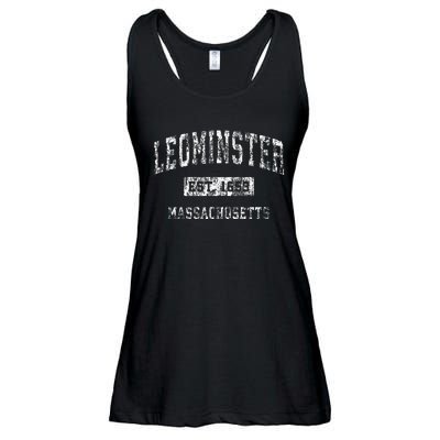 Leominster Massachusetts Ma Vintage Established Sports Ladies Essential Flowy Tank