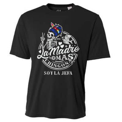 La Madre Mas Chingona Soy La Jefa Skeleton Lover Cooling Performance Crew T-Shirt