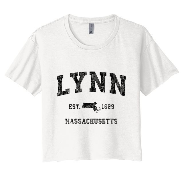 Lynn Massachusetts Ma Vintage Established Athletic Sports Design Crop Top