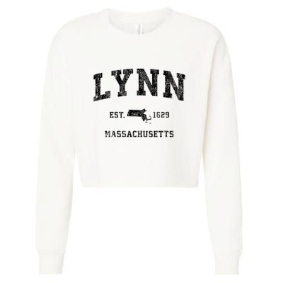 Lynn Massachusetts Ma Vintage Established Athletic Sports Design Cropped Pullover Crew