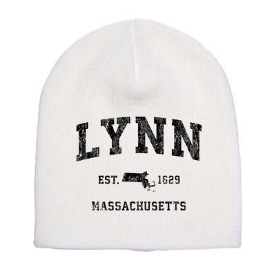 Lynn Massachusetts Ma Vintage Established Athletic Sports Design Short Acrylic Beanie