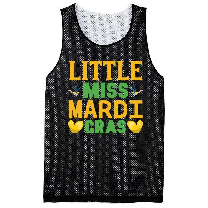 Little Miss Mardi Gras Mesh Reversible Basketball Jersey Tank