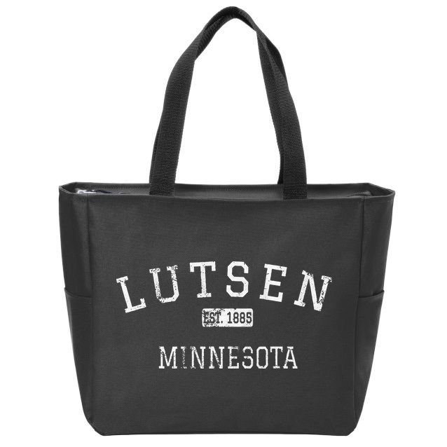 Lutsen Minnesota Mn Vintage Zip Tote Bag