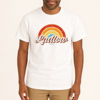 Ludlow Massachusetts Ma Vintage Rainbow Retro 70s Tall T-Shirt