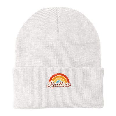 Ludlow Massachusetts Ma Vintage Rainbow Retro 70s Beanie