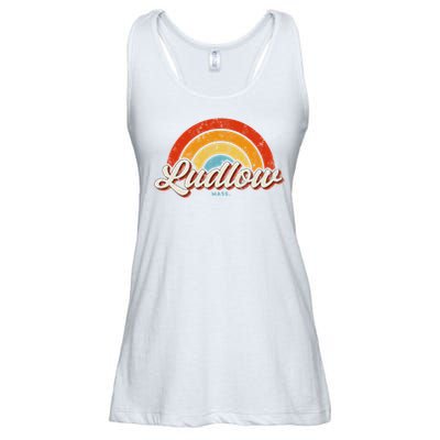 Ludlow Massachusetts Ma Vintage Rainbow Retro 70s Ladies Essential Flowy Tank