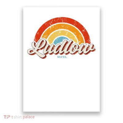 Ludlow Massachusetts Ma Vintage Rainbow Retro 70s Poster