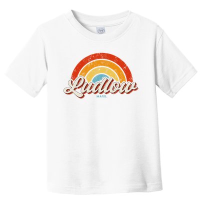Ludlow Massachusetts Ma Vintage Rainbow Retro 70s Toddler T-Shirt