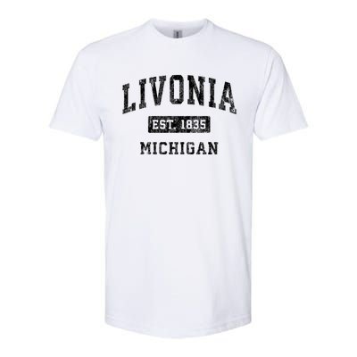 Livonia Michigan Mi Vintage Established Sports Softstyle® CVC T-Shirt