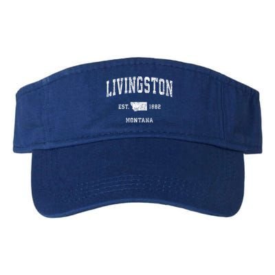 Livingston Montana Mt Vintage Athletic Sports Design Cute Gift Valucap Bio-Washed Visor