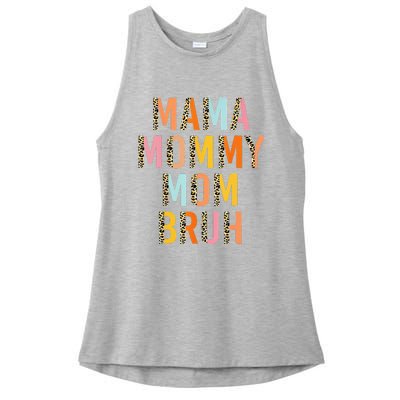 Leopard Mama Mommy Mom Bruh Funny Mother's Day Ladies PosiCharge Tri-Blend Wicking Tank