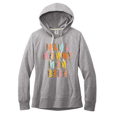 Leopard Mama Mommy Mom Bruh Funny Mother's Day Women's Fleece Hoodie