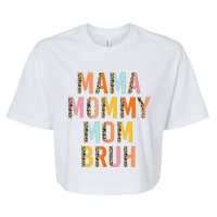 Leopard Mama Mommy Mom Bruh Funny Mother's Day Bella+Canvas Jersey Crop Tee