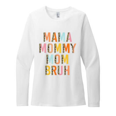 Leopard Mama Mommy Mom Bruh Funny Mother's Day Womens CVC Long Sleeve Shirt