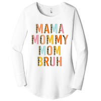 Leopard Mama Mommy Mom Bruh Funny Mother's Day Women's Perfect Tri Tunic Long Sleeve Shirt