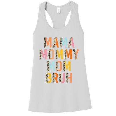 Leopard Mama Mommy Mom Bruh Funny Mother's Day Women's Racerback Tank