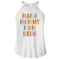 Leopard Mama Mommy Mom Bruh Funny Mother's Day Women's Perfect Tri Rocker Tank