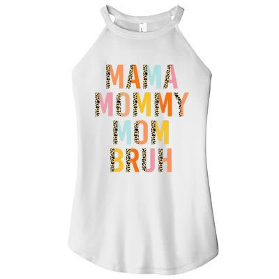 Leopard Mama Mommy Mom Bruh Funny Mother's Day Women's Perfect Tri Rocker Tank