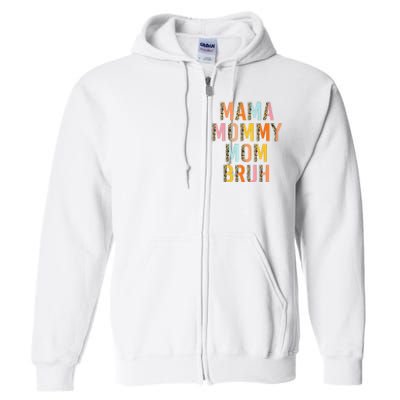 Leopard Mama Mommy Mom Bruh Funny Mother's Day Full Zip Hoodie