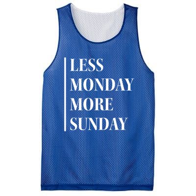 Less Monday More Sunday Cool Gift Mesh Reversible Basketball Jersey Tank