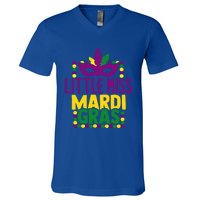 Little Miss Mardi Gras Colorful Masquerade Carnival Mask Cool Gift V-Neck T-Shirt