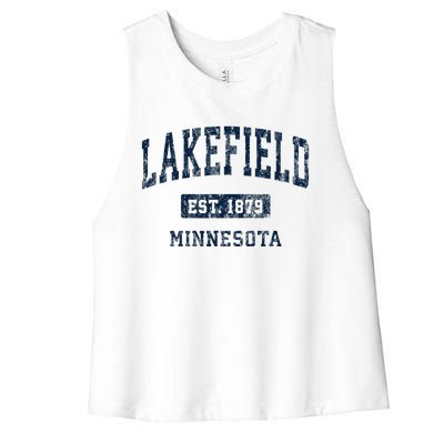 Lakefield Minnesota Mn Vintage Athletic Sports Design Women's Racerback Cropped Tank