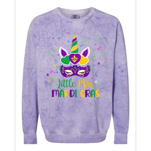 Little Miss Mardi Gras Carnival Unicorn For People Colorblast Crewneck Sweatshirt