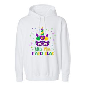 Little Miss Mardi Gras Carnival Unicorn For People Garment-Dyed Fleece Hoodie