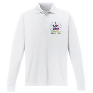 Little Miss Mardi Gras Carnival Unicorn For People Performance Long Sleeve Polo