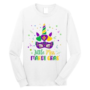 Little Miss Mardi Gras Carnival Unicorn For People Long Sleeve Shirt