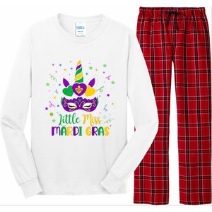 Little Miss Mardi Gras Carnival Unicorn For People Long Sleeve Pajama Set