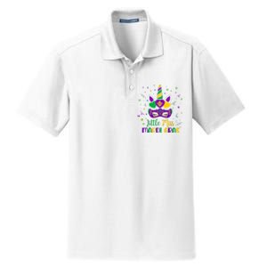 Little Miss Mardi Gras Carnival Unicorn For People Dry Zone Grid Polo