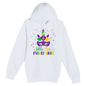 Little Miss Mardi Gras Carnival Unicorn For People Premium Pullover Hoodie