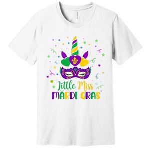 Little Miss Mardi Gras Carnival Unicorn For People Premium T-Shirt