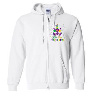 Little Miss Mardi Gras Carnival Unicorn For People Full Zip Hoodie