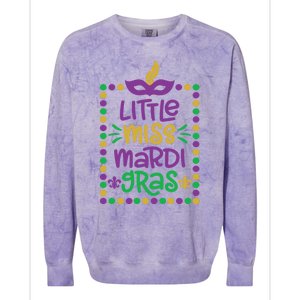 Little Miss Mardi Gras Cute Gift Cute Mardi Gras Gift Funny Gift Colorblast Crewneck Sweatshirt