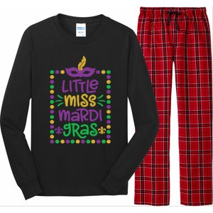 Little Miss Mardi Gras Cute Gift Cute Mardi Gras Gift Funny Gift Long Sleeve Pajama Set