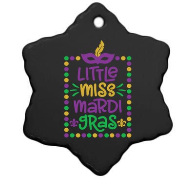 Little Miss Mardi Gras Cute Gift Cute Mardi Gras Gift Funny Gift Ceramic Star Ornament