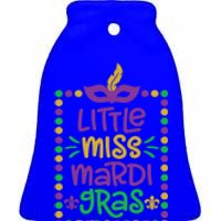 Little Miss Mardi Gras Cute Gift Cute Mardi Gras Gift Funny Gift Ceramic Bell Ornament