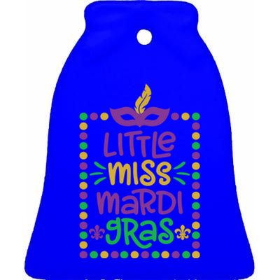 Little Miss Mardi Gras Cute Gift Cute Mardi Gras Gift Funny Gift Ceramic Bell Ornament